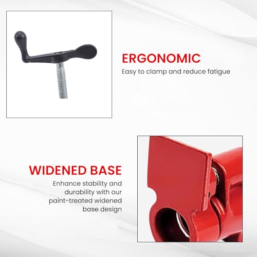 Serplex® PC12-2 1/2 Inch Wood Gluing Pipe Clamp Heavy Duty Bar Clamp Cast Iron Quick Release with Stable Foot Base for Woodworking & DIY Projects - Image 3