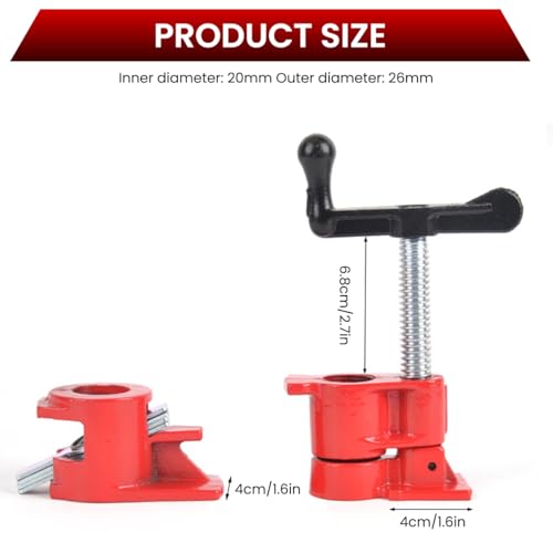 Serplex® PC12-2 1/2 Inch Wood Gluing Pipe Clamp Heavy Duty Bar Clamp Cast Iron Quick Release with Stable Foot Base for Woodworking & DIY Projects - Image 2