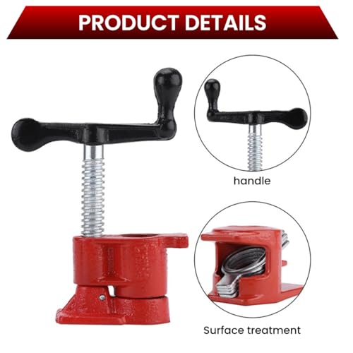 Serplex® PC12-2 1/2 Inch Wood Gluing Pipe Clamp Heavy Duty Bar Clamp Cast Iron Quick Release with Stable Foot Base for Woodworking & DIY Projects - Image 4