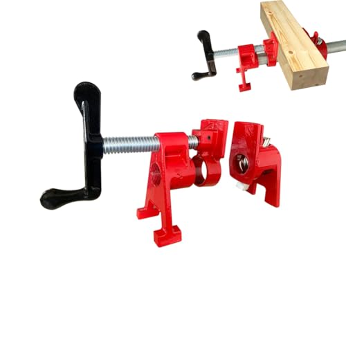 Serplex® PC12-2 1/2 Inch Wood Gluing Pipe Clamp Heavy Duty Bar Clamp Cast Iron Quick Release with Stable Foot Base for Woodworking & DIY Projects - Image 1