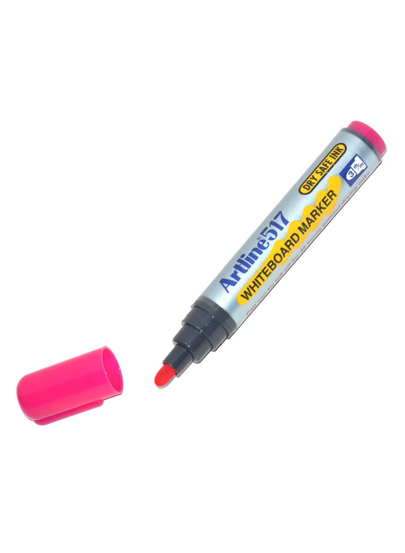 Artline Artline White Board Marker Fine Pack of 12,  Dry Safe, Pink, 517 - ARMK517PI  - Image 2