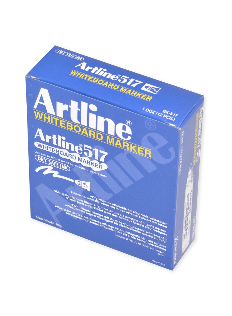 Artline Artline White Board Marker Fine Pack of 12,  Dry Safe, Pink, 517 - ARMK517PI  - Image 3