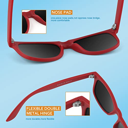 LINVO Polarized Sunglasses for Men Women Driving Sun glasses Shades 80's Retro Style Design Square - Image 2