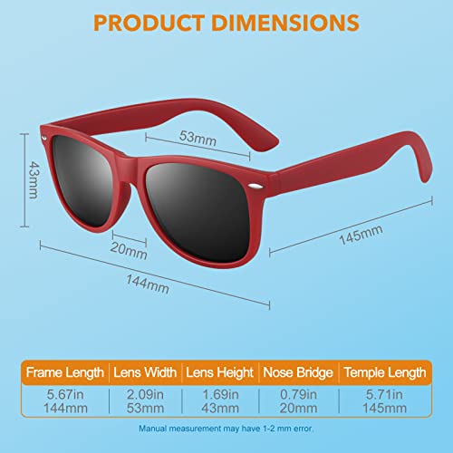LINVO Polarized Sunglasses for Men Women Driving Sun glasses Shades 80's Retro Style Design Square - Image 5