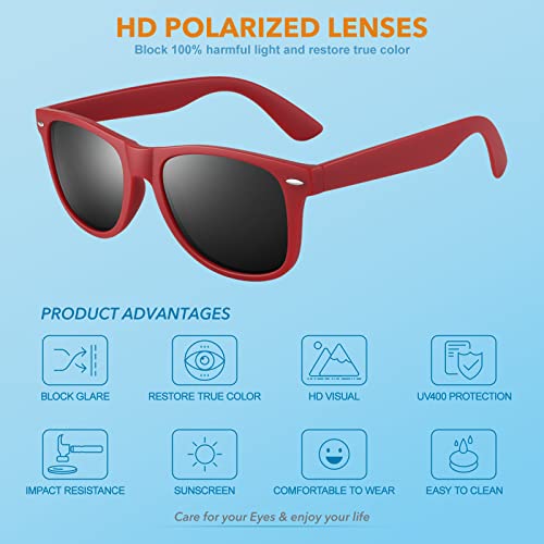 LINVO Polarized Sunglasses for Men Women Driving Sun glasses Shades 80's Retro Style Design Square - Image 3