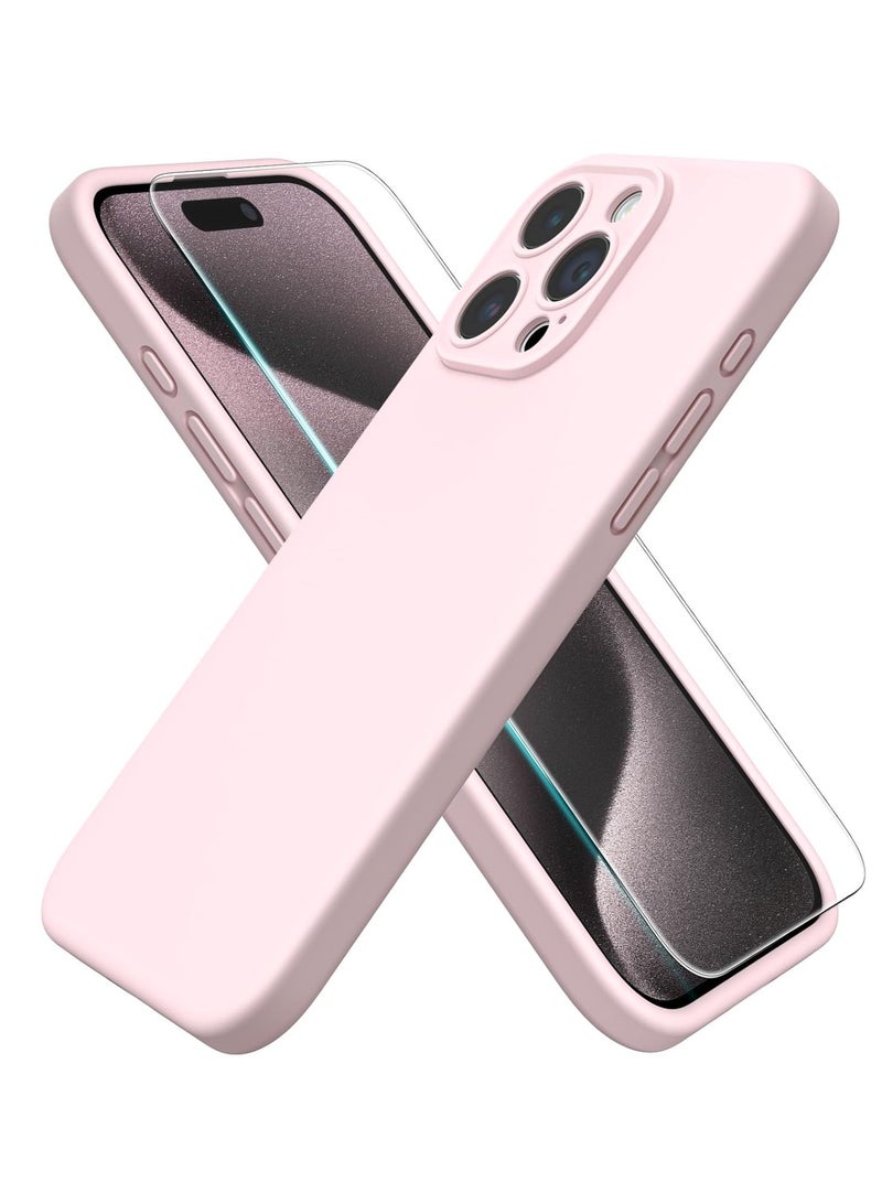 ELTRAZONE iPhone 15 Pro Max Case (6.7") – Pale Rosette, Silky-Soft Touch Liquid Silicone, Shockproof Rubber, Includes Screen Protector - Image 1