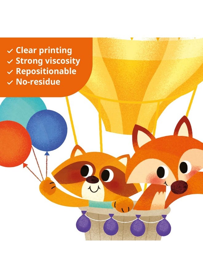 Decowall - Sg-2214 Animals In Hot Air Balloons Kids Wall Stickers Decals Kids Baby Nursery Decorations Cloud Elephant Wallpaper Art Playroom Bedroom Décor Home Boy Peel And Stick - Image 1