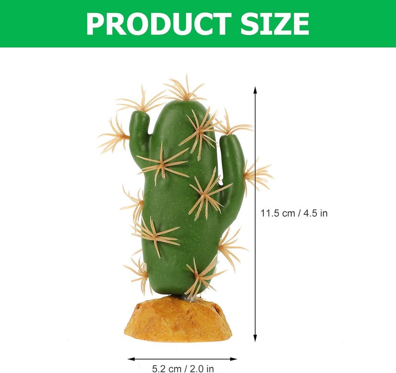 Lurrose Reptile Habitat Artificial Plant Cactus Terrarium Decor Reptile Tank Accessories Simulation Desert Background for Amphibians and Lizards - Image 2
