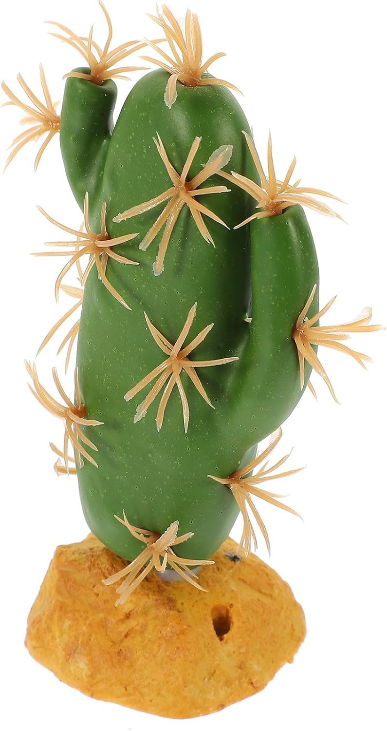 Lurrose Reptile Habitat Artificial Plant Cactus Terrarium Decor Reptile Tank Accessories Simulation Desert Background for Amphibians and Lizards - Image 1