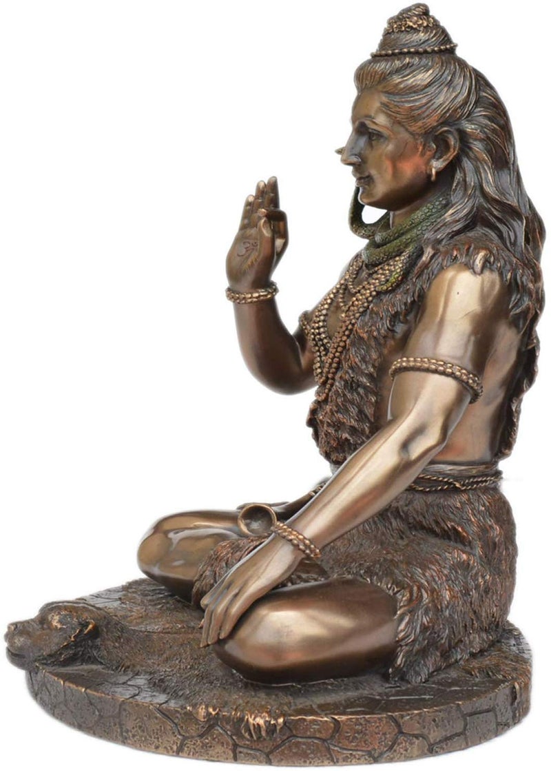 Idol Collections Resin Dattatreya Gyan Mudra of Lord Shiva Mahadev Meditation (8.5 Inch, Bronze, Multicolour) - Image 3