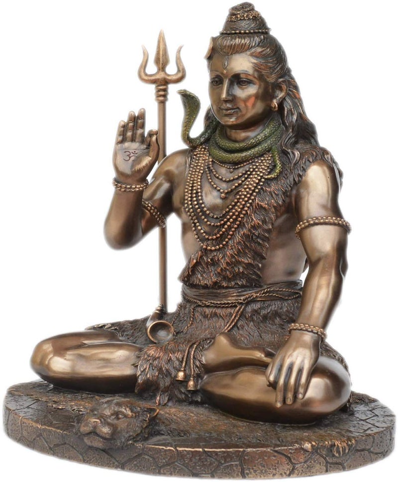 Idol Collections Resin Dattatreya Gyan Mudra of Lord Shiva Mahadev Meditation (8.5 Inch, Bronze, Multicolour) - Image 2