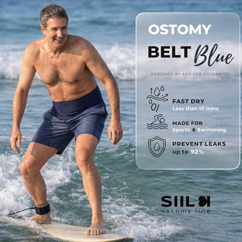 SIIL Ostomy Belt Blue for abdomen Colostomy Ileostomy or Urostomy Ostomy Bag Covers Swimming Sports Stoma Support Belt XXL - Image 5