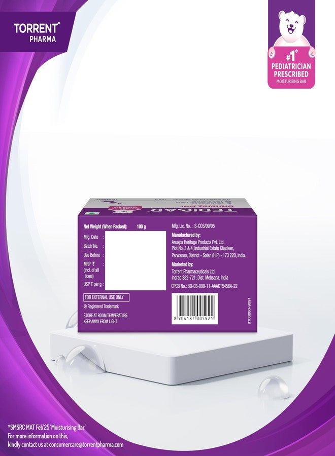 Tedibar Moisturising Baby Bathing Bar 100g x Pack of 3 - Image 4