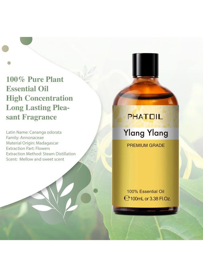 PHATOIL 100ML Ylang Ylang Essential Oil, Premium Essential Oils for Diffuser, Humidifier, 3.38fl.oz Scented Oils for Soap, Candle Making - Image 2