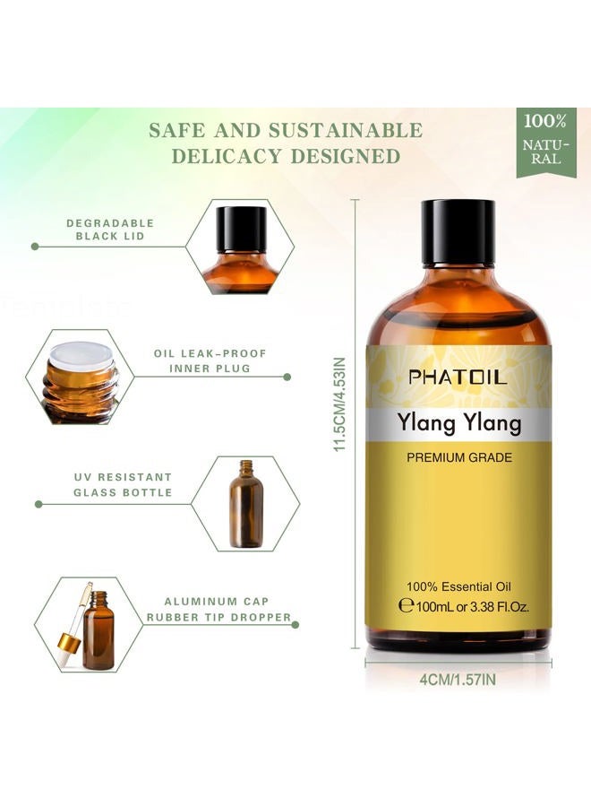 PHATOIL 100ML Ylang Ylang Essential Oil, Premium Essential Oils for Diffuser, Humidifier, 3.38fl.oz Scented Oils for Soap, Candle Making - Image 5