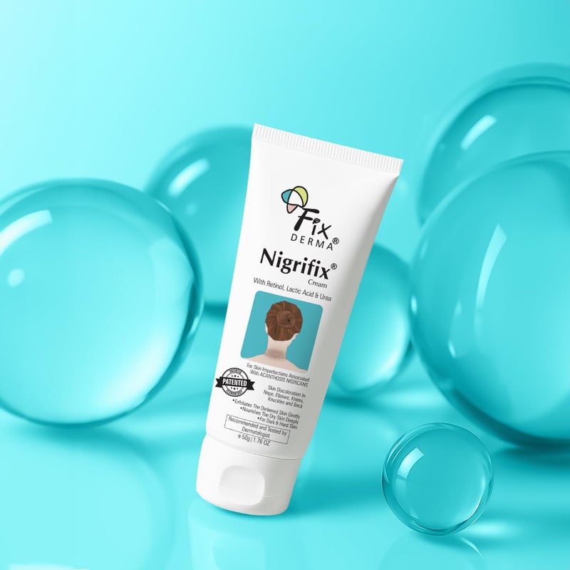 FIXDERMA كريم FIXDERMA Nigrifix لمرض الأكثوز الأسود مع حمض اللاكتيك | كريم ريتينول مختبر من قبل أطباء الجلد | مفيد للأجزاء الداكنة من الجسم مثل الرقبة والكاحلين والإبطين والمرفقين - 1.76 أونصة - Image 2