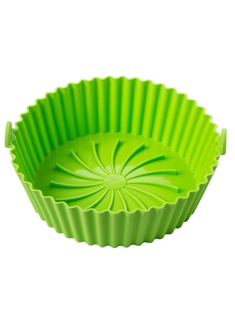 Sugalsu Sugalsu Air Fryer Silicone PotReusable Air Fryer Silicone Liners Easy to Clean Replacement of Flammable Parchment Liner Paper Round Baking Bowl Air Fryer Basket Accessories75 in Green  - Image 1