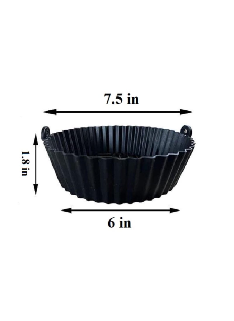 Sugalsu Sugalsu Air Fryer Silicone PotReusable Air Fryer Silicone Liners Easy to Clean Replacement of Flammable Parchment Liner Paper Round Baking Bowl Air Fryer Basket Accessories75 in Green  - Image 2