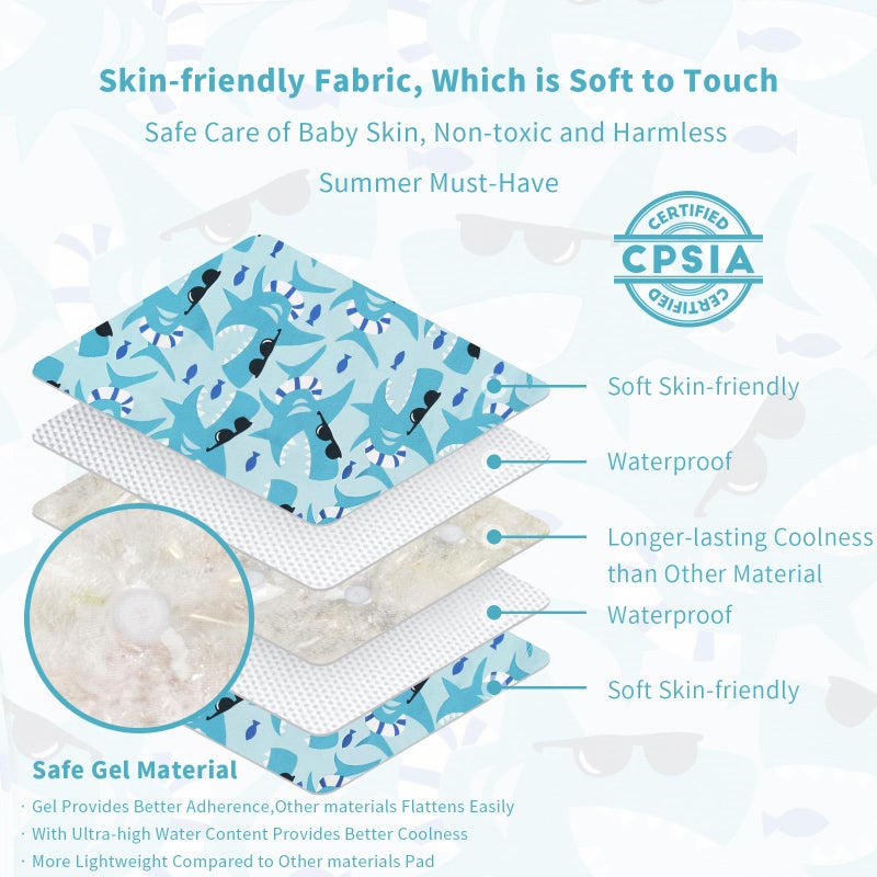 Yinbly Gel Car Seat Cooler Pad for Children,Summer Breathable Ice Stroller Cooler Mat,Multifunctional Baby Cooling Pad Suitable for Stroller, Baby Dining Chair, Child Safety Seat - Image 3