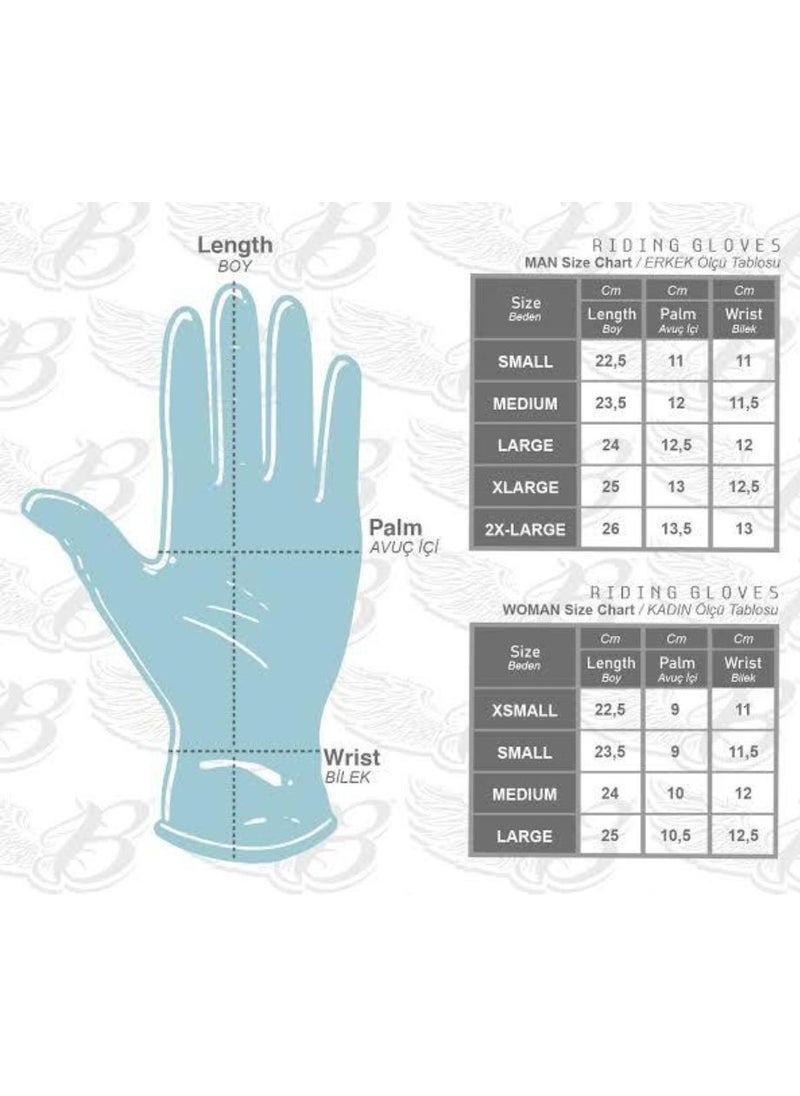 Ebakbak - Motorcycle Gloves Leather and Cordura Reflective Waterproof Special Inner Membrane Resistant Motor Gloves - Image 1