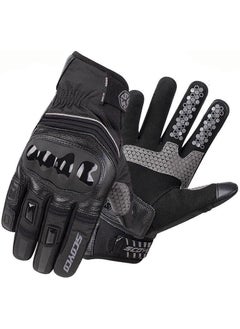 Motorcycle Gloves Leather and Cordura Reflective Waterproof Special Inner Membrane Resistant Motor Gloves