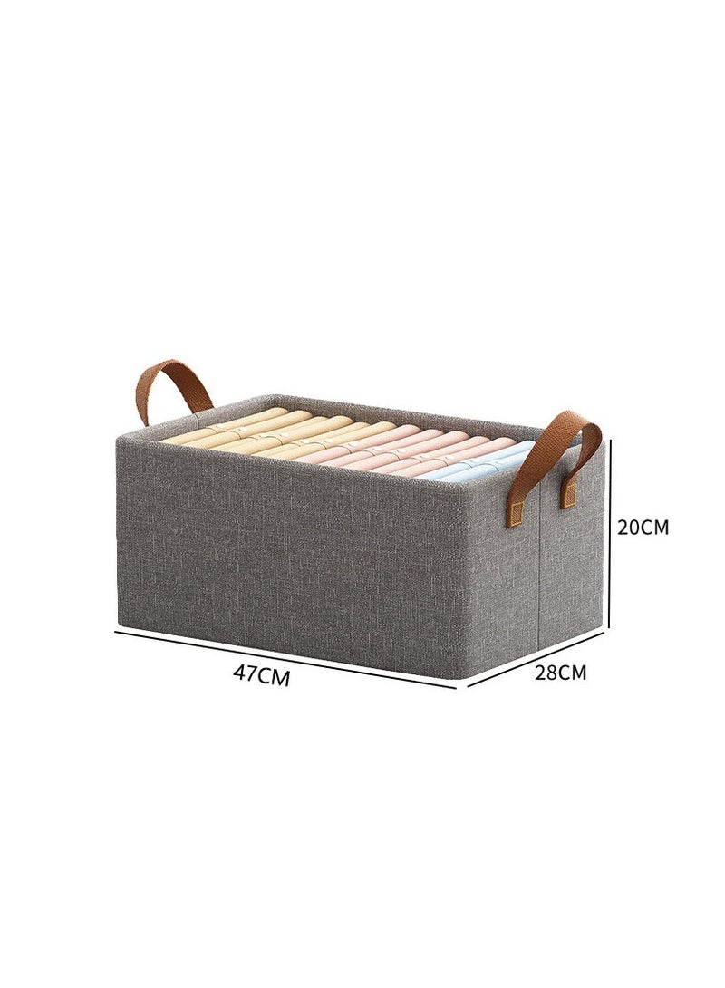 1PCS Foldable Closet Storage Organizer Bedroom Clothes Storage and Organization Box Closet Storage Box with Carrying Handles Thickened Steel Frame Toy Organizer Box for Clothes Wardrobe Home Bedroom  - Image 1
