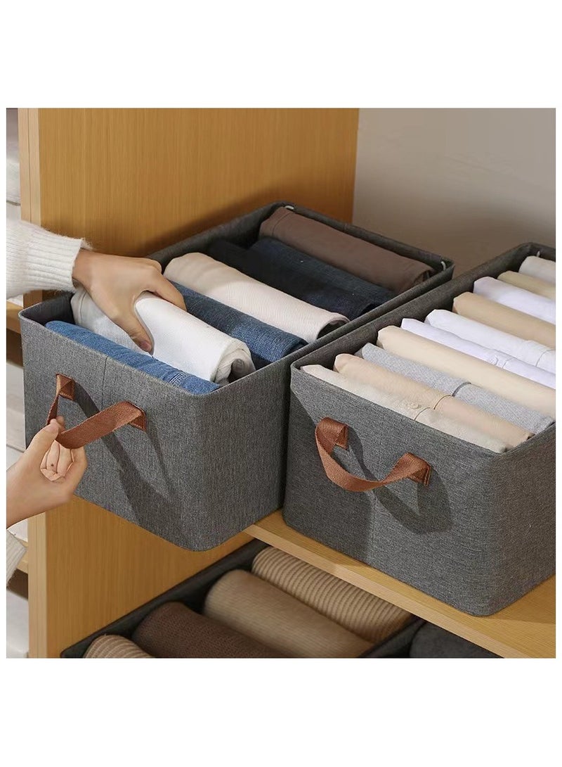 1PCS Foldable Closet Storage Organizer Bedroom Clothes Storage and Organization Box Closet Storage Box with Carrying Handles Thickened Steel Frame Toy Organizer Box for Clothes Wardrobe Home Bedroom  - Image 3