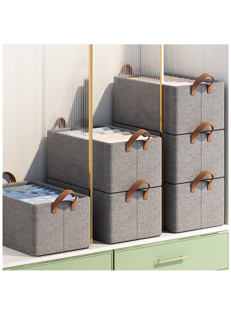 1PCS Foldable Closet Storage Organizer Bedroom Clothes Storage and Organization Box Closet Storage Box with Carrying Handles Thickened Steel Frame Toy Organizer Box for Clothes Wardrobe Home Bedroom  - Image 5