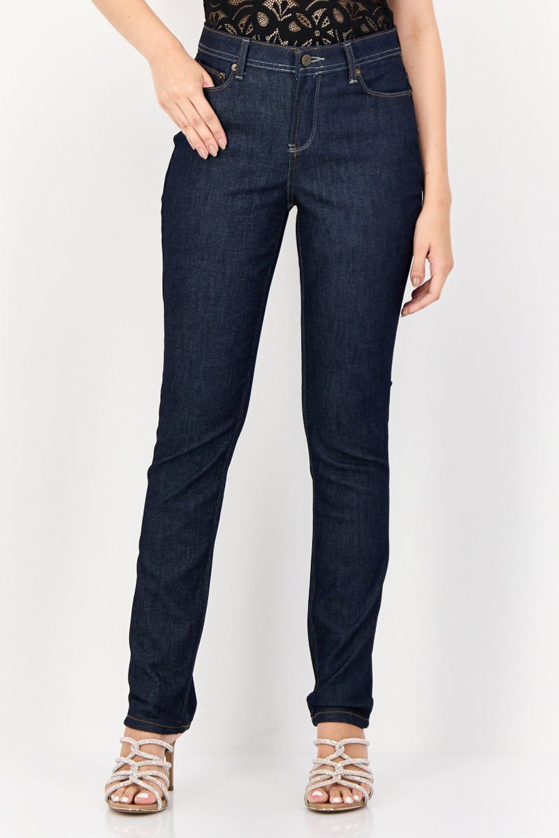 Robe Di Kappa Women Perfect Fit High Waist Washed Stretchable Denim, Navy - Image 1