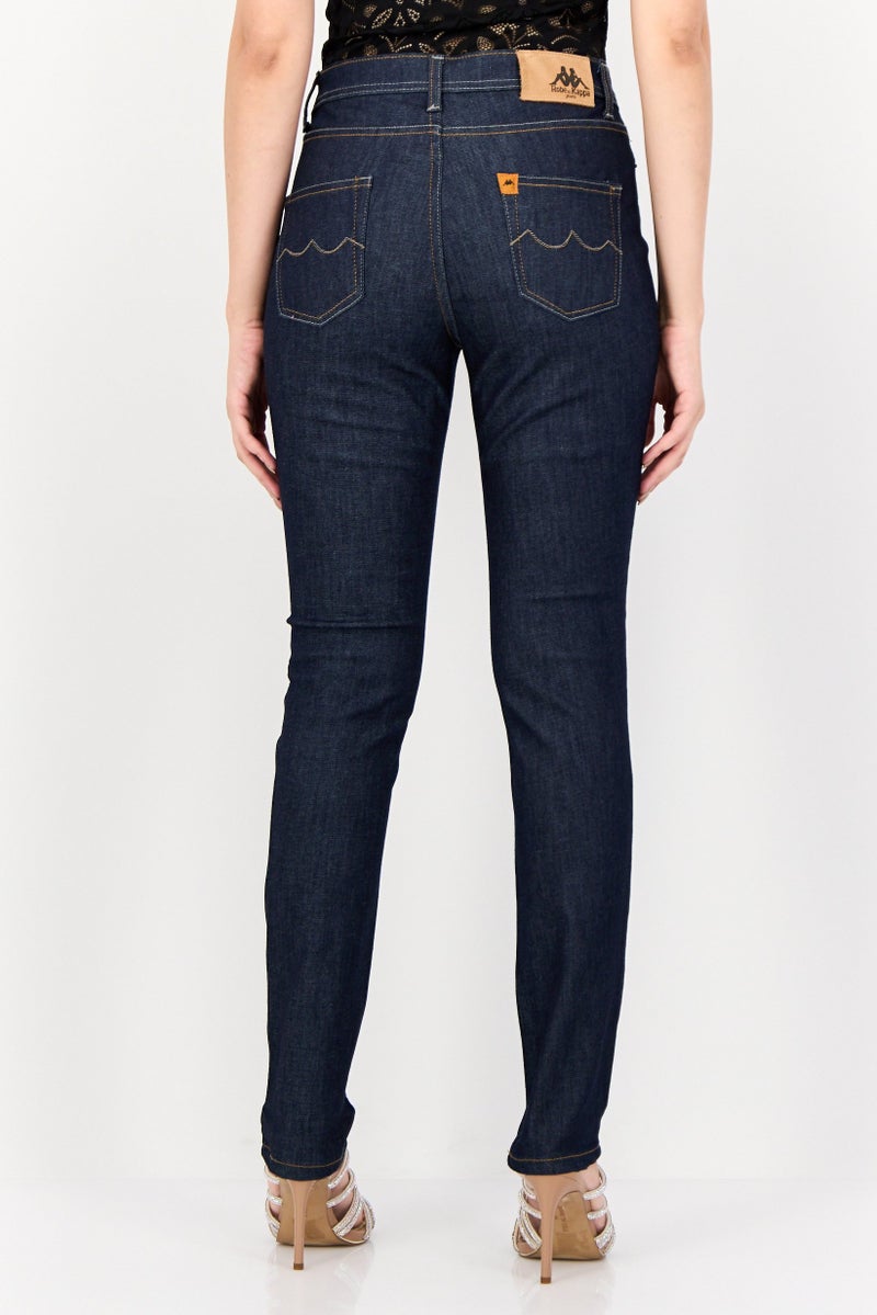 Robe Di Kappa Women Perfect Fit High Waist Washed Stretchable Denim, Navy - Image 3
