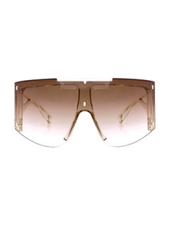 FEISEDY Sunglasses For Women One Piece Oversized Sunglasses For Men And Women Wrap Shield Sunglasses For Cycling Driving Vacation (B4027 Champagne Frame & Gradual Tea Lens)  - Image 2