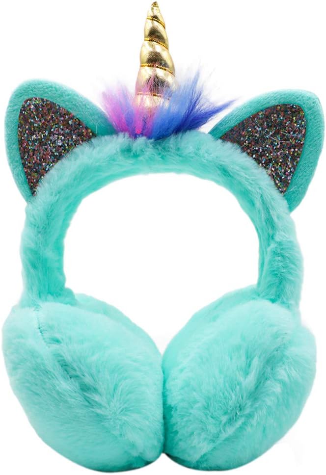 Ztl Unicorn Earmuffs for Girls Kids Women Soft Plush Ear Warmers Winter Ear Muffs - Image 1