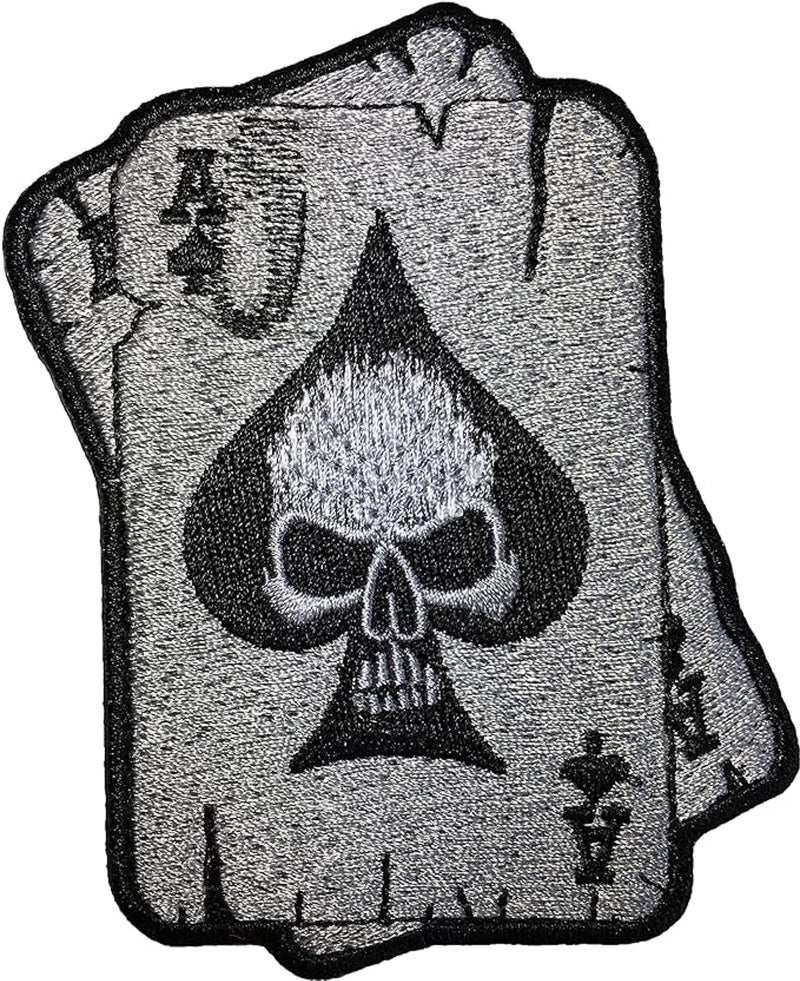 HHO Spade Diamond Card Ace Card Logo Lucky Poker Patch Embroidered DIY Patches Cute Applique Sew Iron on Kids Craft Patch for Bags Jackets Jeans Clothes