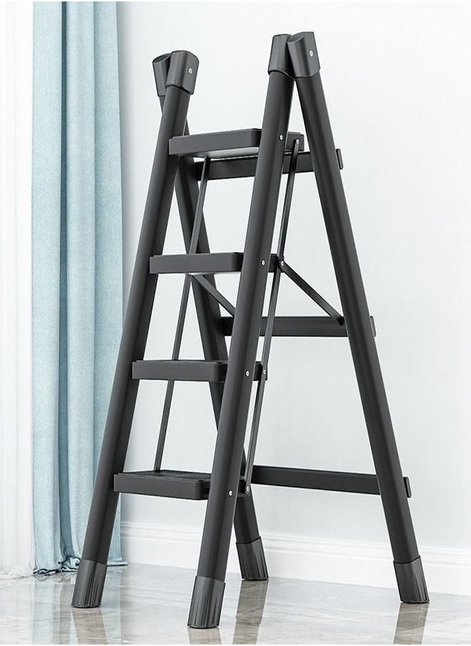 C&C Home - 4 Steps Multifunction Household Indoor Foldable Ladder and Storage Rack with Wide Anti-Slip Pedal Suitable for Kitchen Home and Living Room 39.5x62x99 cm - Image 1