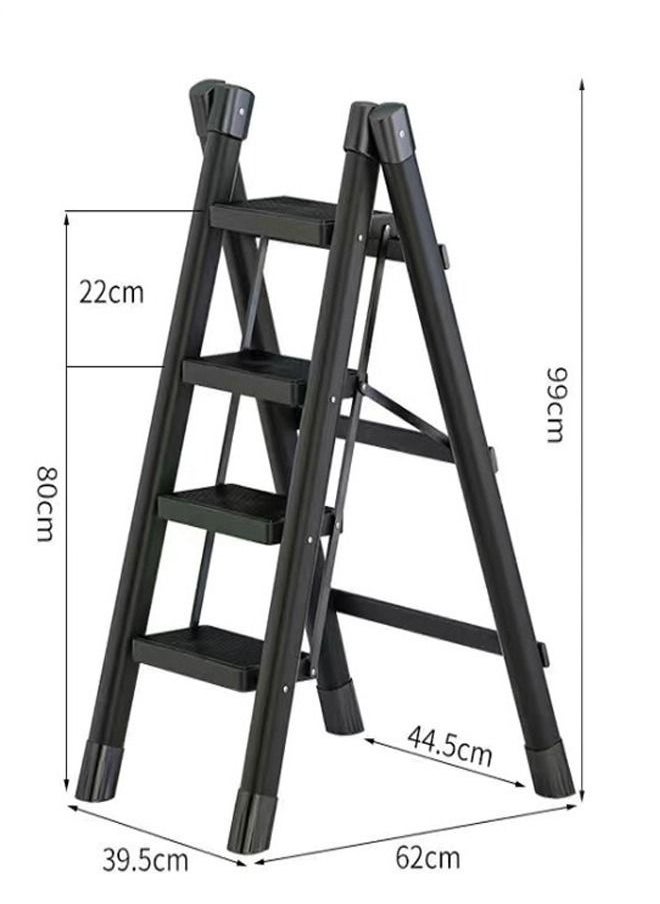 C&C Home - 4 Steps Multifunction Household Indoor Foldable Ladder and Storage Rack with Wide Anti-Slip Pedal Suitable for Kitchen Home and Living Room 39.5x62x99 cm - Image 1