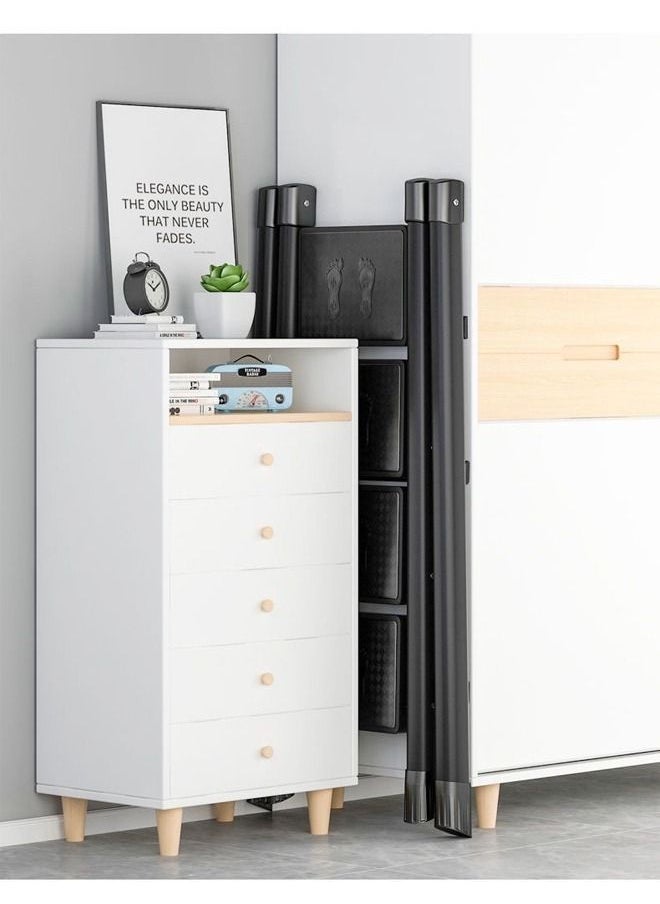 C&C Home - 4 Steps Multifunction Household Indoor Foldable Ladder and Storage Rack with Wide Anti-Slip Pedal Suitable for Kitchen Home and Living Room 39.5x62x99 cm - Image 1
