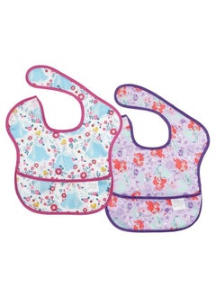 BUMKiNs Disney Cinderella Ariel Superbib Baby Bib Waterproof Washable Stain And Odor Resistant 6 24 Months (Pack Of 2)  - Image 1