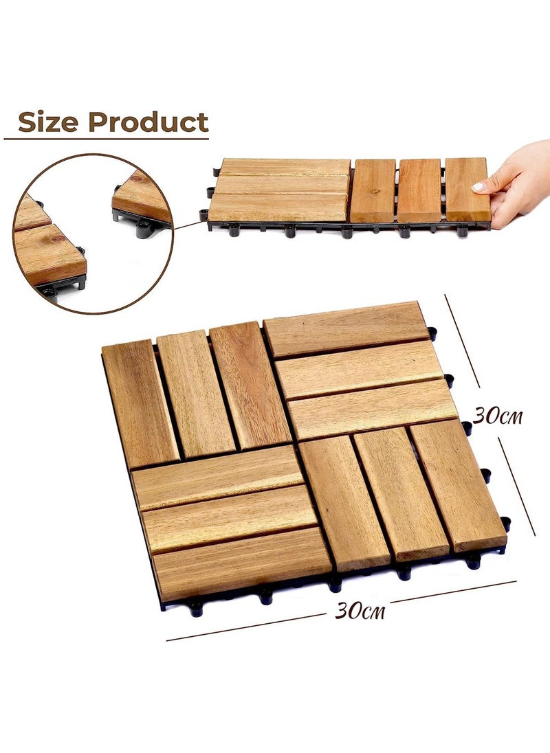 HOME TASTE Wooden Floor Decking Tiles Timberlock Interlocking Wood Tiles Floor Tiles Balcony Flooring Tiles Home Floor Tiles Diy Tiles Garden Tiles (Pack of 10 Piece)  - Image 2
