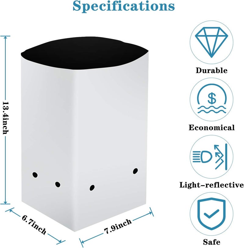 iPower GLGROWBAGFILM3X50 50Pack 3 Gallon Black and White Grow Bags Panda Film Containers for Plants Seedling and Rooting Square Shape - Image 3