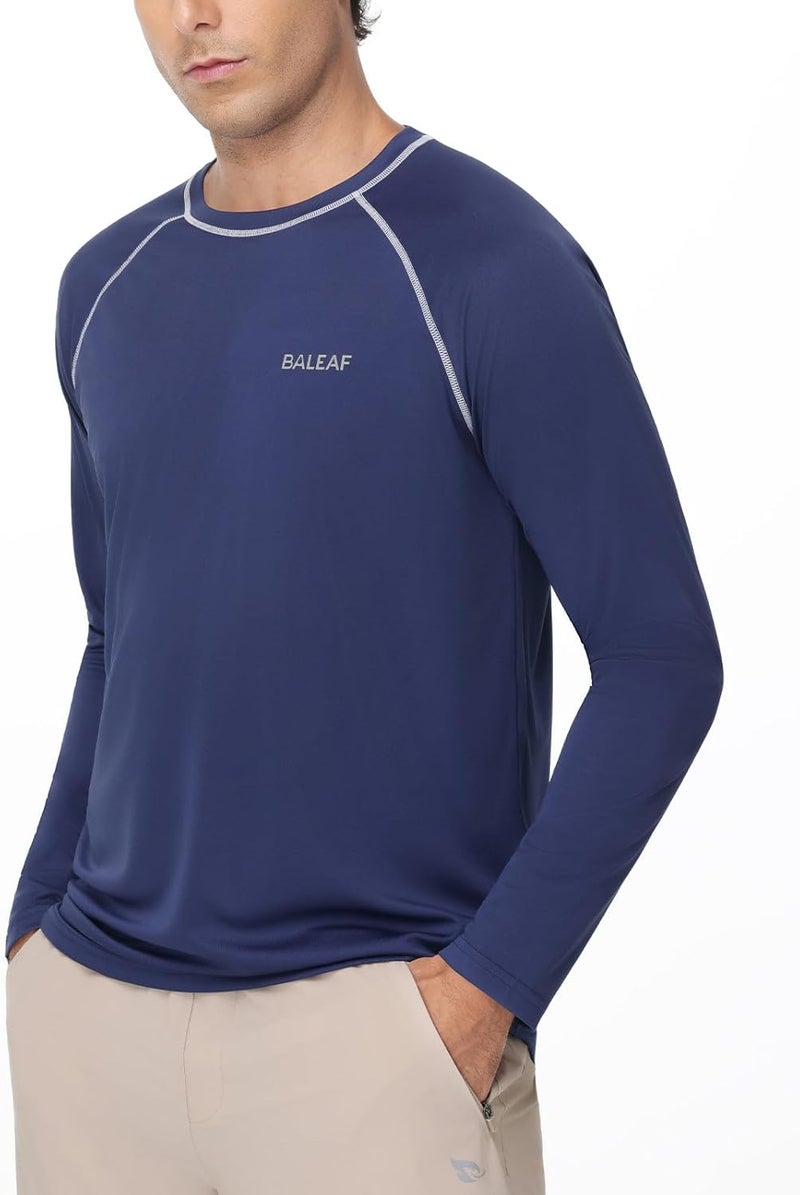 Baleaf Men's Sun Protection Shirts UV SPF UPF 50+ Long Sleeve Rash Guard Fishing Running Quick Dry Lightweight - Image 3