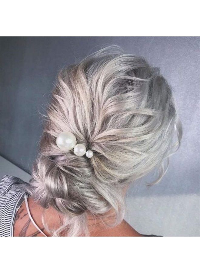 Aimimier Bridal Pearl Hair Pins 10 Pcs Large Ivory Champagne Pearl Bobby Pins Wedding Hair Piece Prom Party Festival Hair Accessories for Women and Girls (Ivory)