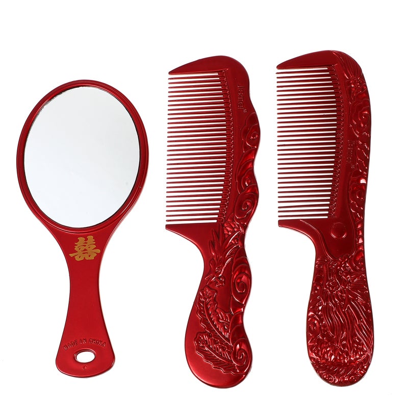 2 Sets of Wedding Combs and Mirror Bride Red Combs Wedding Party Supplies - Image 2