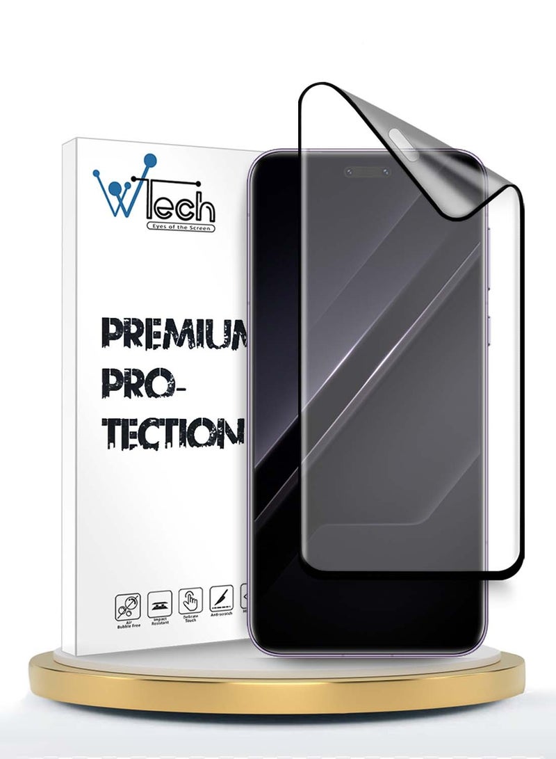 Wtech Honor Magic7 RSR Porsche Design 5G 2024 Premium Edge-Pro Matte Ceramic Full Glue Full Cover Matte Flexible Screen Protector (MSGPCN) - Clear/Black - Image 1