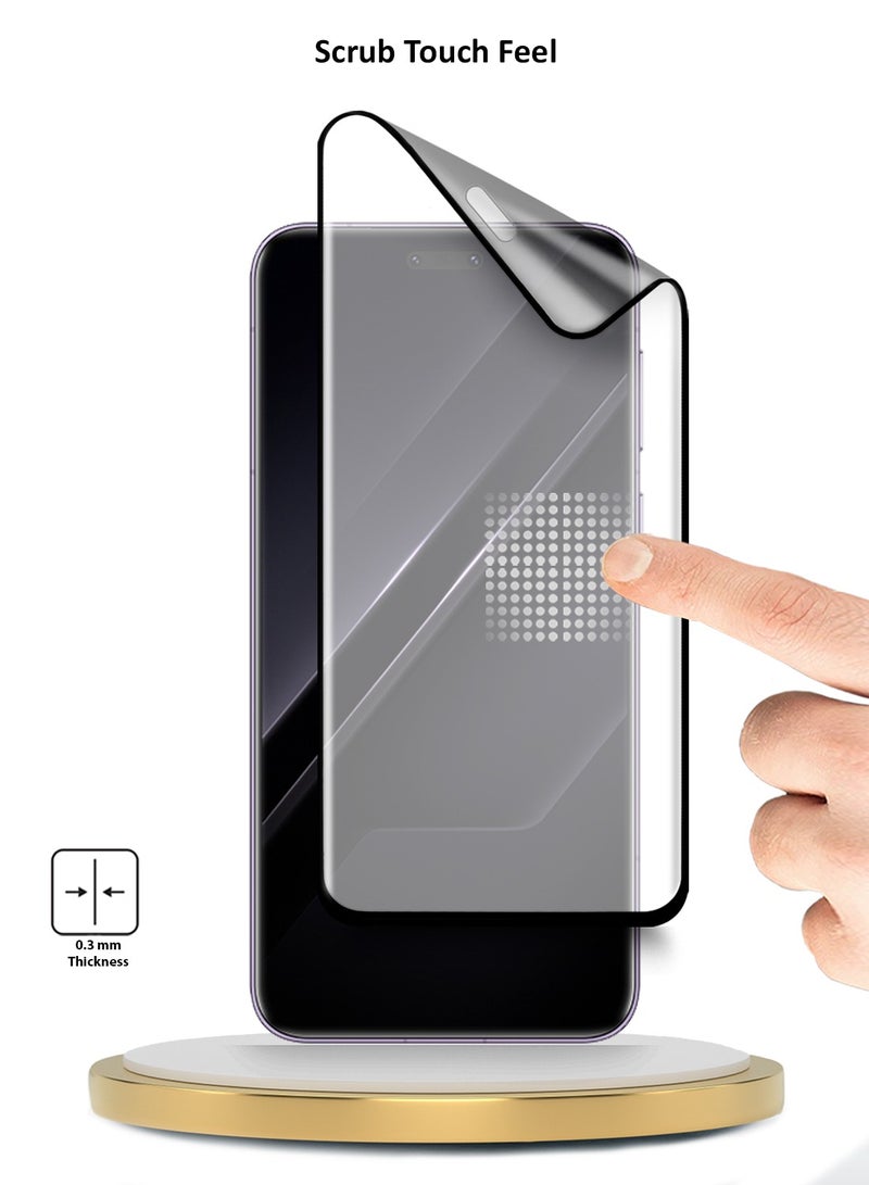 Wtech Honor Magic7 RSR Porsche Design 5G 2024 Premium Edge-Pro Matte Ceramic Full Glue Full Cover Matte Flexible Screen Protector (MSGPCN) - Clear/Black - Image 3