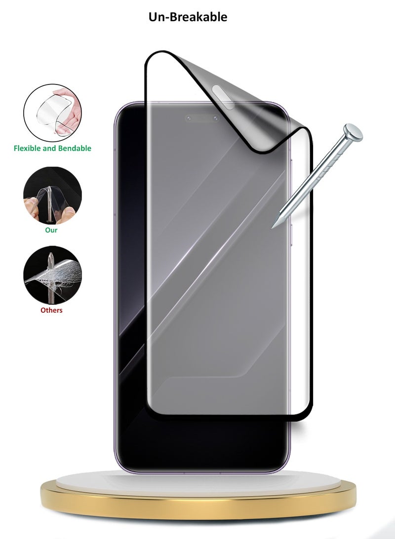 Wtech Honor Magic7 RSR Porsche Design 5G 2024 Premium Edge-Pro Matte Ceramic Full Glue Full Cover Matte Flexible Screen Protector (MSGPCN) - Clear/Black - Image 4