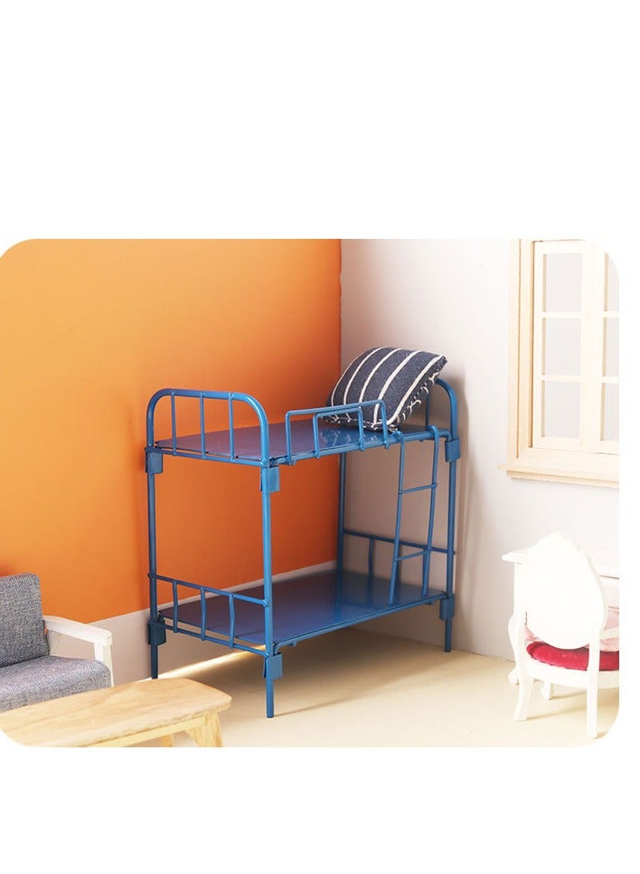 Daytoyz 1/12 Scale Doll Bunk Bed - Alloy Mini Double Layer Bed for Dollhouse, Chic Doll Furniture Set with Realistic Details, Durable Kids & Collector Dollhouse Accessories - Image 3