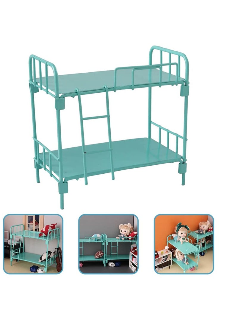 Daytoyz 1/12 Scale Doll Bunk Bed - Alloy Mini Double Layer Bed for Dollhouse, Chic Doll Furniture Set with Realistic Details, Durable Kids & Collector Dollhouse Accessories - Image 5