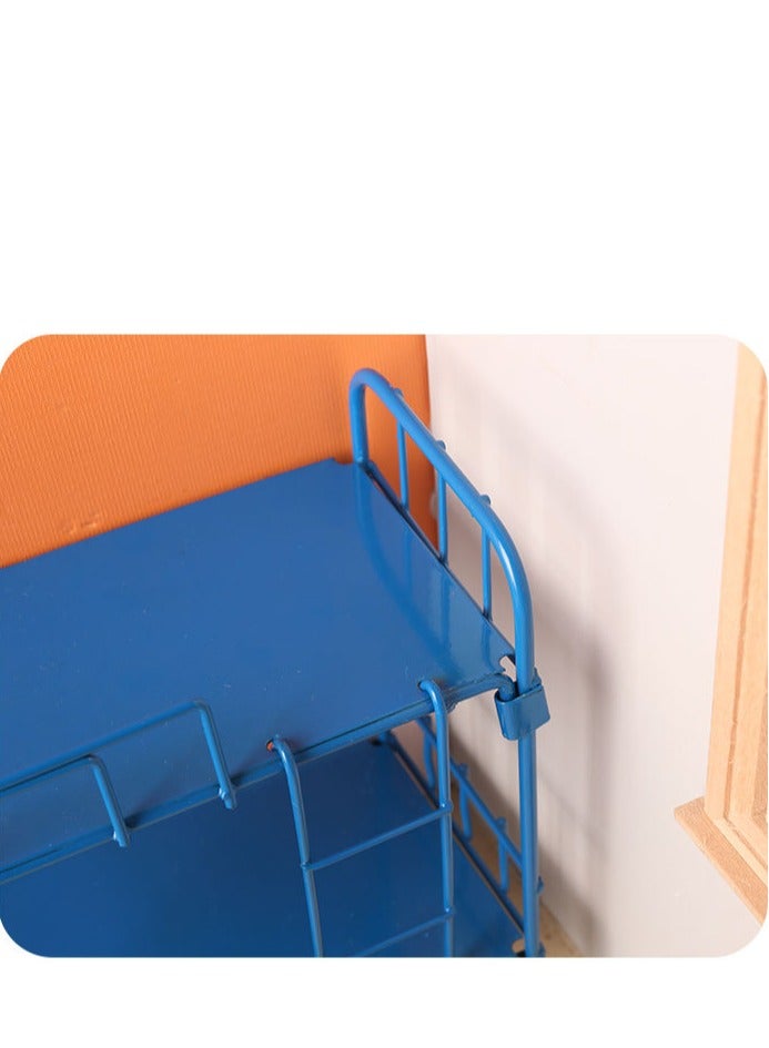 Daytoyz 1/12 Scale Doll Bunk Bed - Alloy Mini Double Layer Bed for Dollhouse, Chic Doll Furniture Set with Realistic Details, Durable Kids & Collector Dollhouse Accessories - Image 2