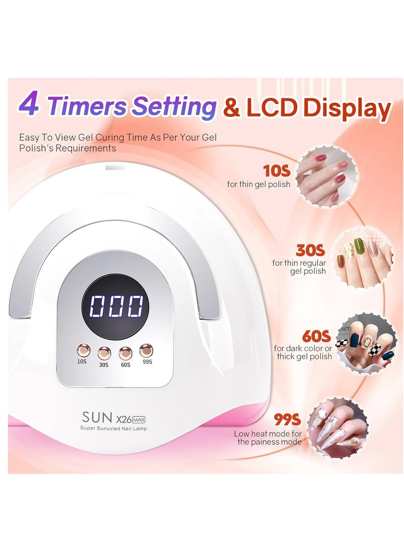 Generic UV LED Nail Lamp with 81 Beads, 380W Nail Curing Lamps for Gel Polish with Automatic Sensor/4 Timer Setting,Led Nail Dryer, Professional Nail Art Drying Tools for Fingernail and Toenail  - Image 5