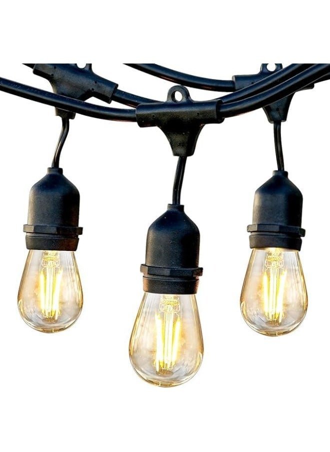 Generic Waterproof LED Outdoor String Lights, 4W Vintage Edison Bulbs, 40LED bulbs (20M), Warm White, Hanging, Commercial Grade Patio Lights, Create Cafe Ambience  - Image 1
